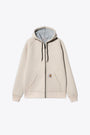 Light beige neoprene hoodie with zip - Car Lux Hooded Jacket 