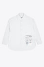 White cotton shirt with front graphic print and logo 