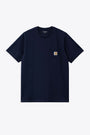 T-shirt in cotone blu scuro con tasca e logo al petto - S/S Pocket T-Shirt 