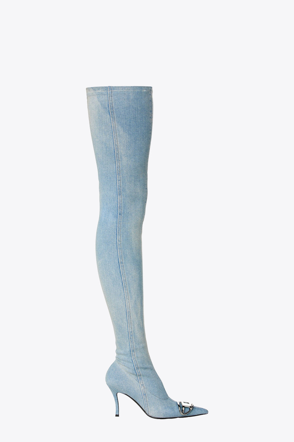 alt-image__Stivali-alti-in-denim-blu-chiaro-stretch-con-logo-Oval-D-in-metallo---D-Venus-Tbt-D-Boots