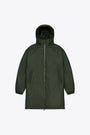 Giacca antipioggia unisex in pvc verde militare con cappuccio - Lohja Longer Insulated Jacket 