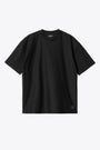 Black cotton midweight t-shirt with tonal square logo - S/S Dawson T-Shirt  