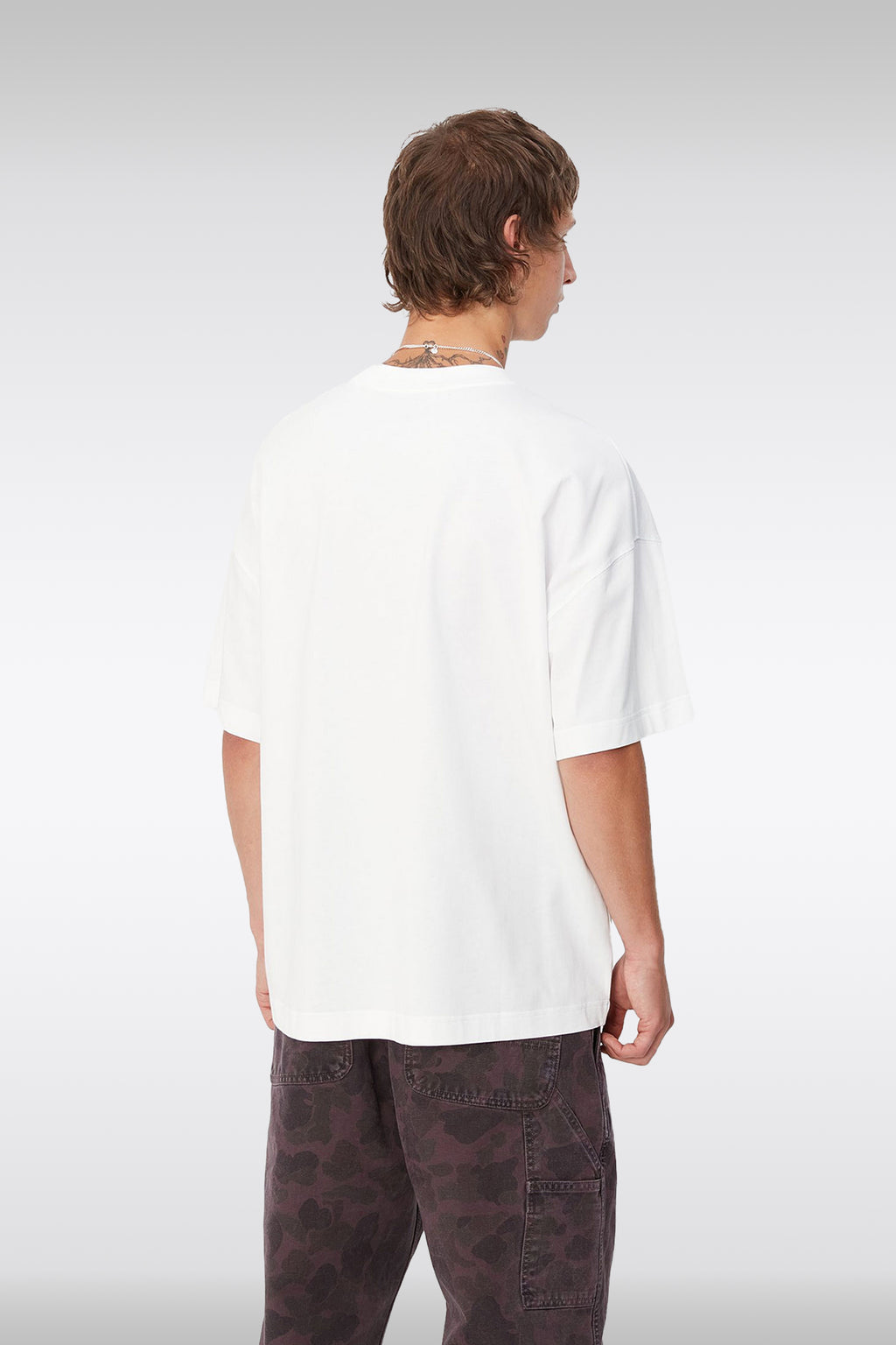 alt-image__White-cotton-t-shirt-with-logo-print-at-chest---S/S-Body-Of-Work-T-Shirt