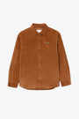 Camel brown corduroy overshirt with light padding 