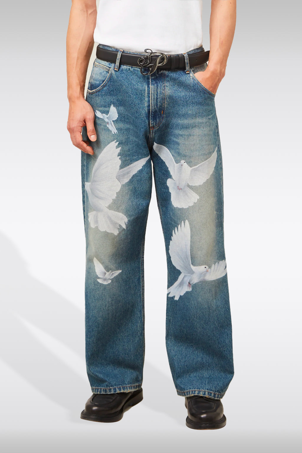 alt-image__Jeans-5-tasche-blu-sabbiato-con-stampa-digitale---Freedom-Doves-Jeans