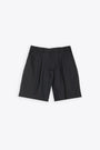 Black cotton shorts with drawstring 