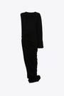 Black cotton long asymmetric dress - Edfu Gown 