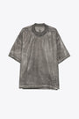 T-shirt oversize grigia in popeline spalmato - Tommy T 