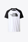 White cotton t-shirt with raglan sleeves and front logo - Raglan Easy Tee 