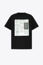 Black cotton t-shirt with front graphic print and logo 