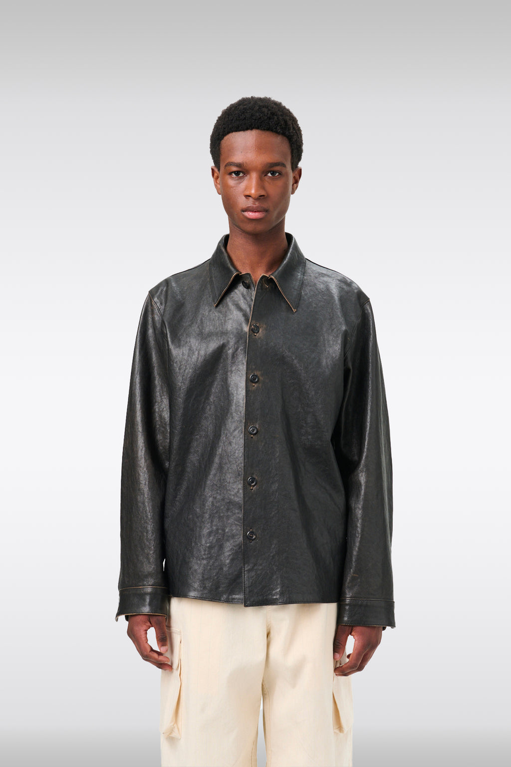 alt-image__Overshirt-in-pelle-sdrucita-marrone---Welding-Shirt