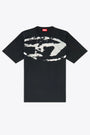 Black cotton t-shirt with flock print Oval D - T Boxt N14 