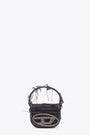 Borsa piccola in denim nero sfrangiato con logo in strass - 1 DR XS Crossbody Bag 