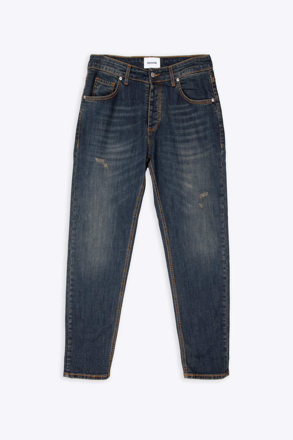 alt-image__Dark-blue-stone-washed-distressed-denim-slim-fit-jeans---Nizza