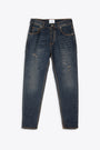 Dark blue stone-washed distressed denim slim fit jeans - Nizza 