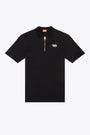 Black cotton polo shirt with zip - T Vor Od 