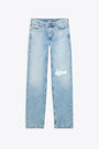 Light blue distressed denim 5 pocket jeans with ripped knee - 2010 D Macs 