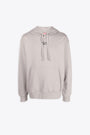 Grey cotton hoodie with silver logo - S Macs Hood Od 