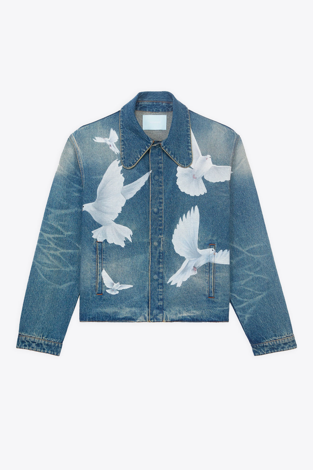 alt-image__Giacca-in-denim-blu-sabbiato-con-stampa-digitale---Freedom-Doves-Denim-Jacket