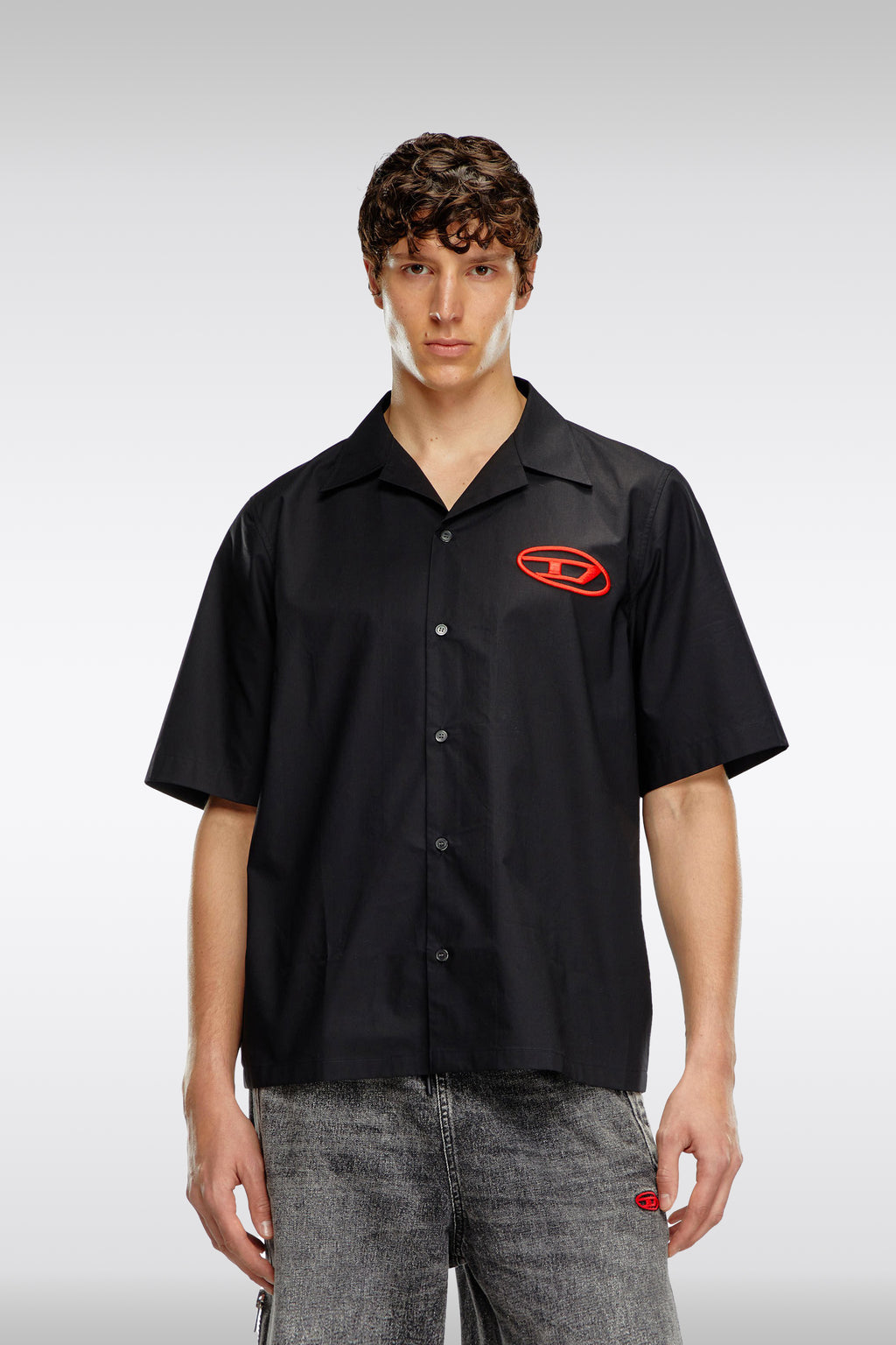 alt-image__Camicia-bowling-nera-in-cotone-con-logo-ricamato---S-Mac-C