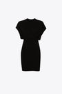 Black cotton short sleveless dress - Cinched SL Tommy Mini Dress  
