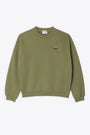 Olive green cotton sweatshirt with big logo patch 