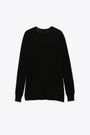 T-shirt nera in cotone velato con maniche lunghe - Level T LS 