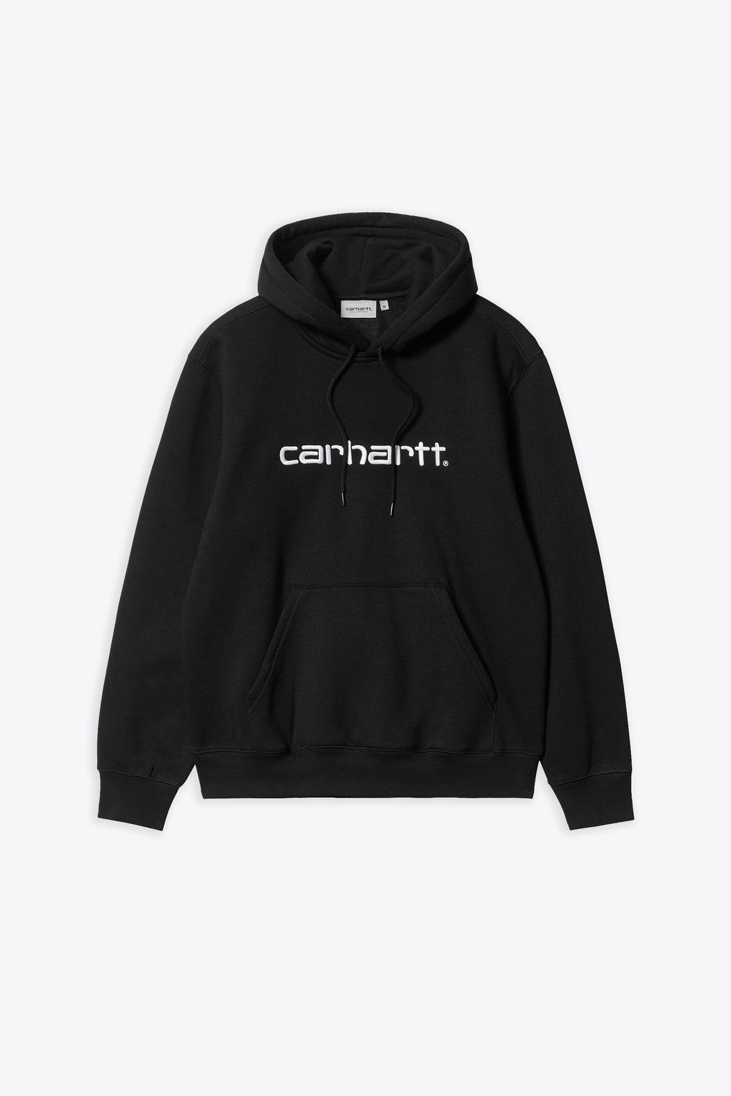 alt-image__Felpa-nera-con-cappuccio-e-logo-ricamato-frontale---Hooded-Carhartt-Sweatshirt