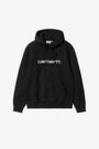 Black hoodie with front logo embroidery - Hooded Carhartt Sweatshirt 