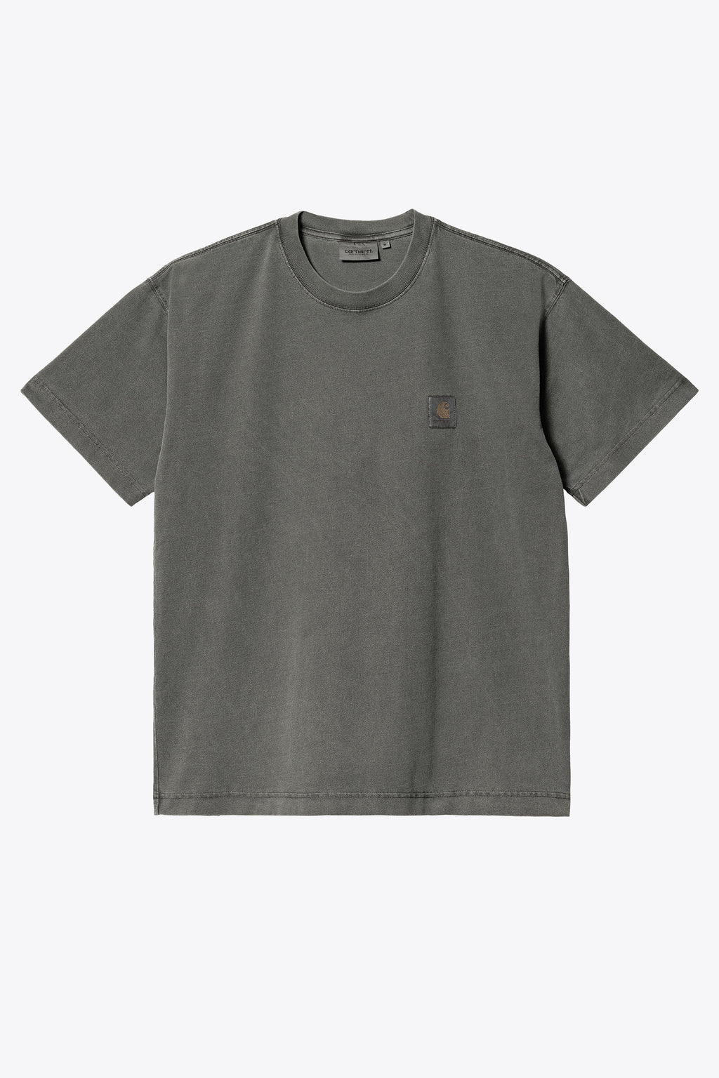 alt-image__T-shirt-in-cotone-grigio-scuro-con-logo-al-petto---S/S-Vista-T-Shirt