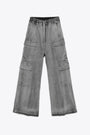 Pantalone baggy cargo in denim blu lavato - Double Cargo Jumbo Belas 