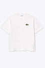 White cotton loose t-shirt with big crocodile logo 