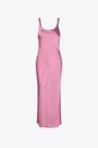 Abito giromanica lungo in raso rosa - Sunna Dress 