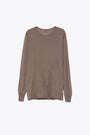 T-shirt in cotone velato color tortora con maniche lunghe - Level T LS 