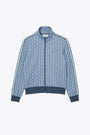 Light blue and white jacquard tracksuit jacket with monogram geometric motif  