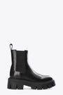 Black leather chelsea boots with chunky sole 