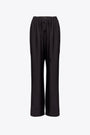 Black silk loose fit pant with elastic waistband 