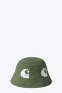 CANE HAT COTTON KNIT DOLLAR-Verde/bianco 