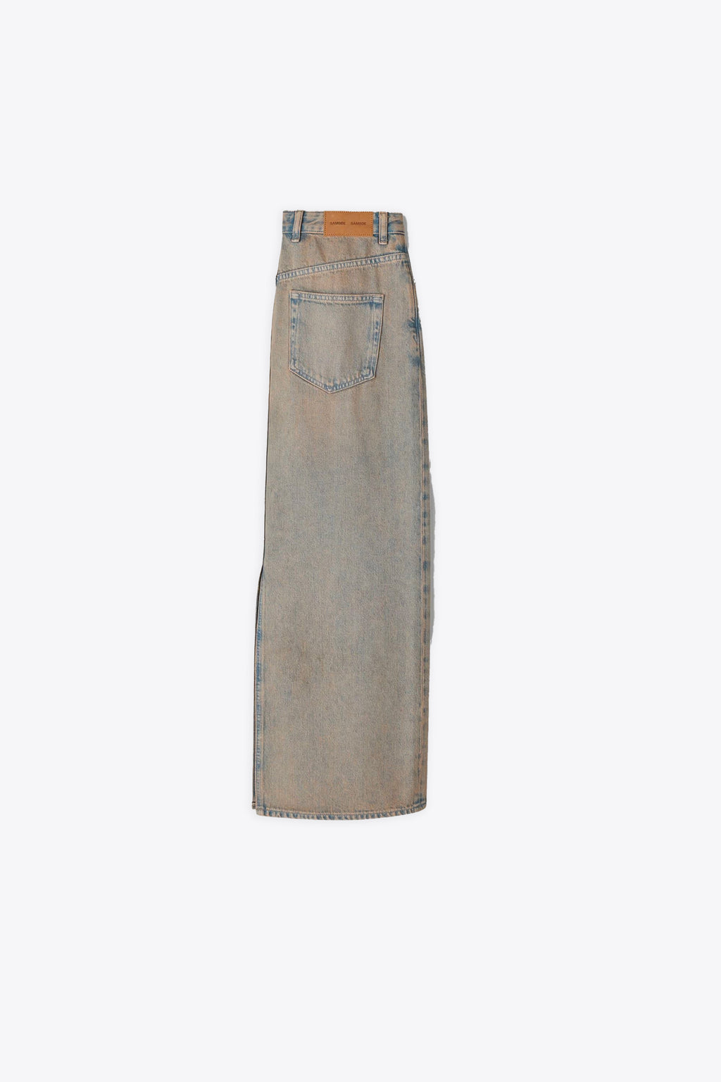 alt-image__Gonna-lunga-in-denim-sabbiato-blu-chiaro---Saelsie-Long-Skirt