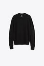 Black wool crewneck sweater - Moon Merino 