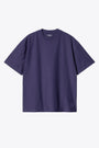 Purple cotton midweight t-shirt with tonal square logo - S/S Dawson T-Shirt  