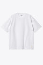 White cotton midweight t-shirt with tonal square logo - S/S Dawson T-Shirt  