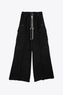 Black cotton flannel baggy cargo pant - Double Cargo Jumbo Belas  