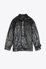 Giubbotto nero oversize in denim incrostato - Jumbo Worker Jkt 