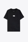 Black t-shirt with numeric logo flag label 