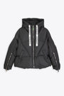 Black nylon hooded puffer jacket - Khris Iconic 