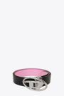 Black and pink reversible belt with Oval D buckle - B1 Dr W Rev II belt 