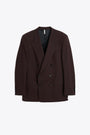 Brown wool double-breasted blazer with peak lapel - DB Blazer 