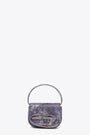 Borsa piccola in tessuto glitterato lilla con logo Oval D - 1DR XS Crossbody Bag 