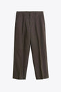 Grey mini check wool tailored pant with front pleat - Borrowed Chino 